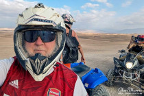 Alan Morris on a quad bike in the Agafay desert.