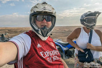 Alan Morris on a quad bike in the Agafay desert.