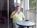 Alan Morris on the balcony of his apartment.