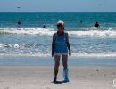 Jean Morris on the beach at The Villages of Seaport, Cape Canaveral.