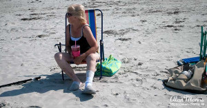 Jean Morris on the beach at the Villages of Seaport, Cape Canaveral.