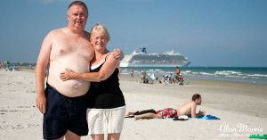 Alan & Jean Morris on the beach at the Villages of Seaport, Cape Canaveral.