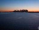 New York skyline against a beautiful sunrise.