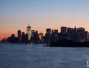 New York skyline against a beautiful sunrise.