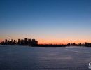 New York skyline against a beautiful sunrise.