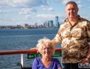 Jean & Alan Morris on the Queen Mary II deck as it leaves New York.