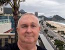 Alan Morris on the roof of the Hotel Astoria Palace on Copacabana Beach