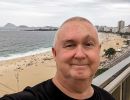 Alan Morris on the roof of the Hotel Astoria Palace on Copacabana Beach