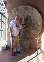 Alan Morris with his hand inside the Mouth of Truth Alan Morris with his hand inside the Mouth of Truth