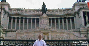 Alan Morris stood in front of the Monument to Victor Emmanuel II in Rome. Alan Morris stood in front of the Monument to Victor Emmanuel II in Rome.