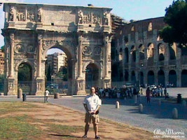 Alan Morris stood near the Arch of Constantin & the Colosseum. Alan Morris stood near the Arch of Constantin & the Colosseum.