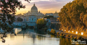 Sun set over Rome & the Tiber River