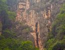 These clefts in the cliff face were used for stowing coffins.