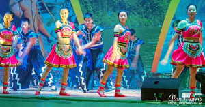 Tujia people in Louping Village perform a show for tourists. Tujia people in Louping Village perform a show for tourists.