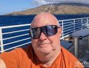 Alan Morris on deck of a boat at Maui, Hawaii.