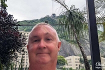 Alan Morris at the base station for the cable car going up Sugarloaf Mountain.