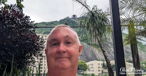 Alan Morris at the base station for the cable car going up Sugarloaf Mountain.