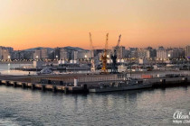 Sunrise over the port of Tangier