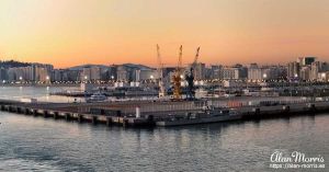 Sunrise over the port of Tangier