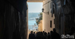 Tunnel through the wall of the Casbah, Tangier, Morocco.