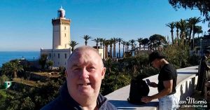 Alan Morris at the lighthouse at Cape Spartel Morocco.