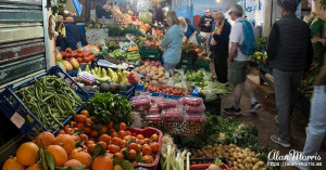 Vegetables on a stall in a Tangier market.