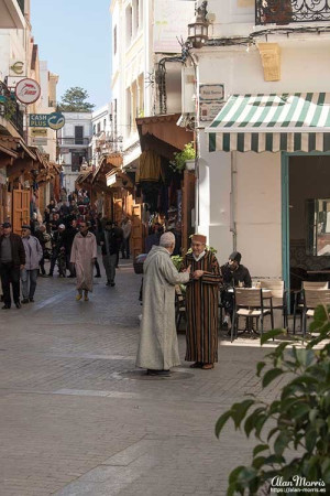 Street leading up to the Casbah in Tangier.