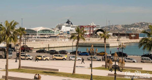 MSC Lirica at dock in the port at Tangier.