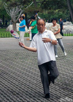 Exercise with racquets & balls inside the Temple of Heaven. Exercise with racquets & balls inside the Temple of Heaven.