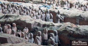 Terracotta Warriors in Pit One at the exhibition near Xi´an. Terracotta Warriors in Pit One at the exhibition near Xi´an.