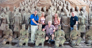 Melanie Lunn, Tracy Good & Alan Morris at the Terracotta Warriors visitor centre. Melanie Lunn, Tracy Good & Alan Morris at the Terracotta Warriors visitor centre.