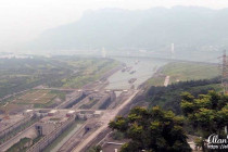 Three Gorges Dam from above in the visitor centre.