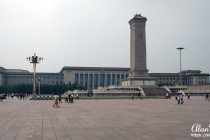 Monument to the People's Heroes in Tiananmen Square.