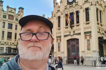 Alan Morris outside Valencia train station.