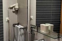 Bathroom at the Dormavalencia Hotel in Valencia.