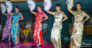 Girls in traditional dress during the fashion show on the Victoria Selina. Girls in traditional dress during the fashion show on the Victoria Selina.
