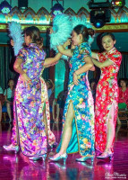 Girls in traditional dress during the fashion show on the Victoria Selina. Girls in traditional dress during the fashion show on the Victoria Selina.