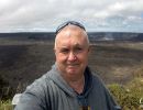 Alan Morris near the edge of the crater rim near the Kilauea Visitor Centre