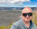 Alan Morris near the edge of the crater rim near the Kilauea Visitor Centre.