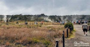 Steam vents near the crater's rim near the Kilauea Visitor Centre.