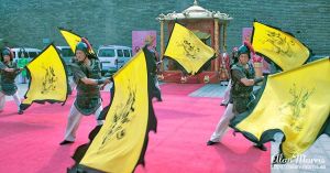 Flag waving ceremony at the City Walls of Xi´an.