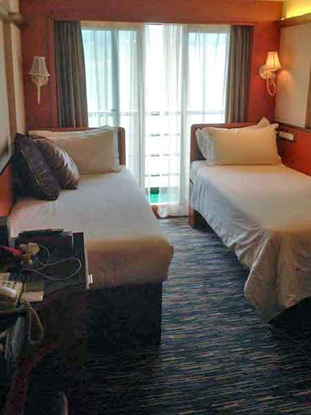 My cabin on the Victoria Selina cruise ship.