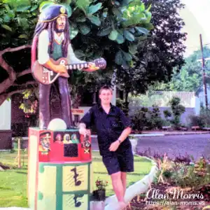 Alan Morris at Bob Marleys house in Kingston.