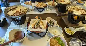 Set meal in a Japanese restaurant.