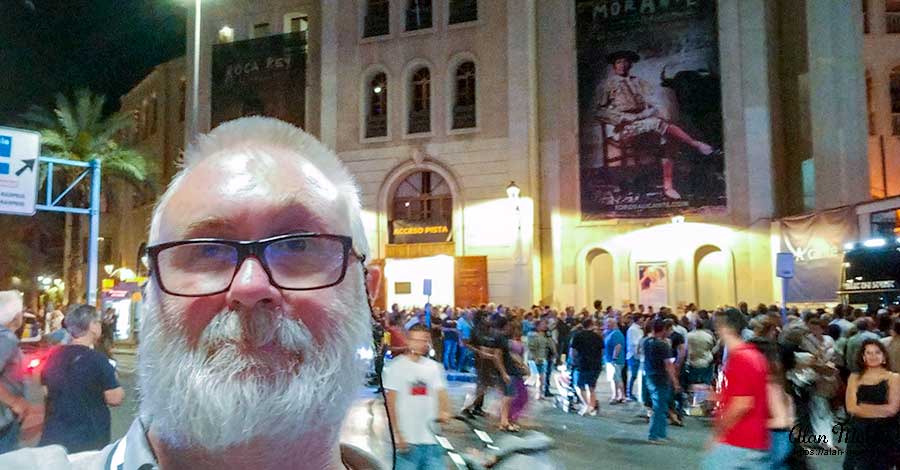 Alan Morris stood outside Alicante bull ring