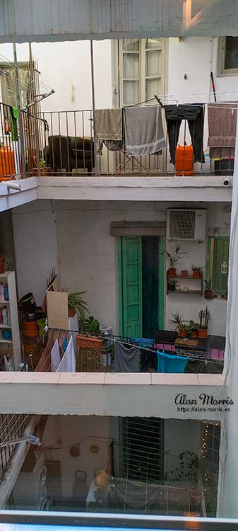 Courtyard outside my window in room 306, La Lonja Hostel.